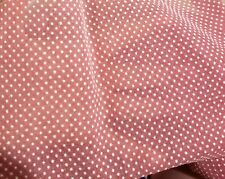 Vintage Dark Rose Pink Mauve Swiss Dot Flocked Sheer Fabric 3 Yards Sewing  picture