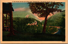 Vtg 1930s Delaware Water Gap from First Promontory Pennsylvania PA Postcard picture