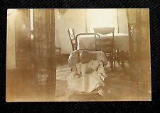 RPPC Baby in Carriage, White Dress, Dining Room, Unposted, Azo c1910s picture