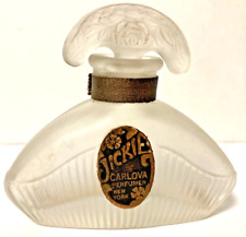Antique Vintage 1915 Carlova Jickie Perfume Bottle with Glass Stopper 2-1/2