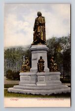 Chicago IL-Illinois, Linne Monument In Lincoln Park, Antique, Vintage Postcard picture