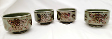 Vintage Otagiri Bronze Metallic Floral Sake Miso or Tea Cups Japanese Stoneware picture