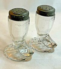 Antique EAPG Tall Victorian Boot Salt and Pepper Shakers picture