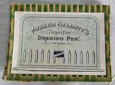 Antique Joseph Gillott's Superfine Drawing Pen No. 1000 Complete 12 nibs Pen Box picture
