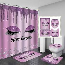 4PCS Hello Gorgeous Shower Curtain Bathroom Set Luxury picture