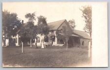eStampsNet - RPPC ca 1910 Farm House with Family Outside Postcard  picture