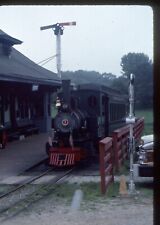 1990 Maine Narrow gauge loco # 7 & caboose-Kodak slide.. picture