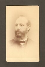 Vintage Antique 1878 CDV Photo Prominent Young Man w/ Beard St. Albans Vermont picture