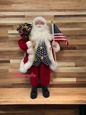 Beautiful American Patriotic Santa Christmas Holiday Home Decor picture