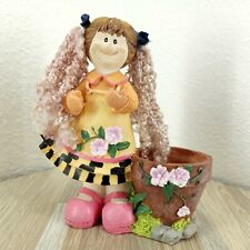 Montefiori Collection Gardening Curly Hair Girl Figurine 5.5”Tall Pink Shoes picture
