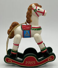 Vintage Rex & Lee Rocking Horse Christmas Ornament 1985 Collectible Wood Horse picture