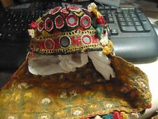 India vintage banjara antique handmade rabari kutchi ethnic tribal baby cap/hat picture