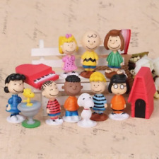 12pcs/Peanuts Snoopy Charlie Brown Lucy Franklin Figure Figurine Cake Topper NEW picture