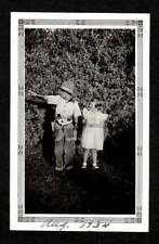 1934 KID'S COWBOY COSTUME HAT CHAPS GUN LITTLE SISTER OLD/VINTAGE PHOTO- M396 picture