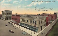 Birdseye View of Wichita Falls Texas TX Restaurant Hotel Store 1914 Postcard picture