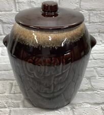 Vintage McCoy 7024 Pottery Brown Drip Glaze Cookie Jar & Lid, USA picture