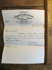 Antique Ephemera Document 1869 Letterhead Newark NJ Samuel Halsey Leather  picture
