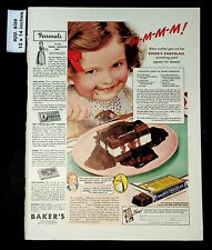 1941 Baker's Chocolate A Quality Product Vintage Print Ad 40181 picture