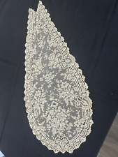 Antique LARGE LAPPETTE French Alencon Lace hand made  perfect ecru picture