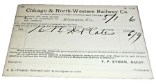 MAY 1896 C&NW CHICAGO & NORTH WESTERN MILWAUKEE FREIGHT DELIVERY POST CARD picture