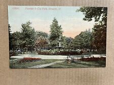 Postcard Streator IL Illinois City Park Fountain Vintage PC picture