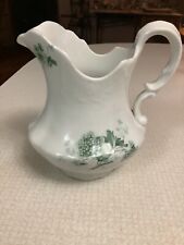 Antique Green Transferware Homer Laughlin pitcher picture