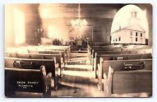 Postcard RPPC Real Photo Interior View Union Church Plymouth Vermont VT picture