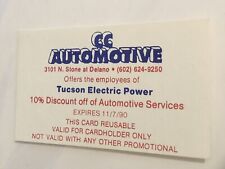CC Automotive Electric Power Vintage Business Card Tucson Arizona BC2 picture