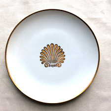 Set FOUR Georges Briard VINTAGE Coquille D'Or Gold Sea Shell Lunch Salad Plates picture