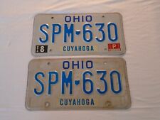 Vintage 1985 OHIO License Plates -  PAIR  picture