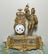 Antique French Figural Mantle Clock Marked Medaille D’Argens Vincenti 1855 READ picture