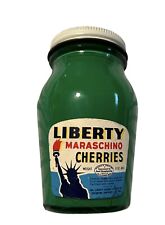 Vtg Advertising Jar • Liberty Maraschino Cherries Metal lid • Covington, Ky Rare picture
