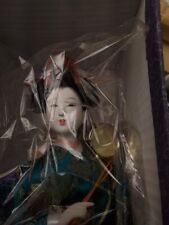 15 In Japanese Geisha Doll In Original Packaging And Cloth Covered Box. picture