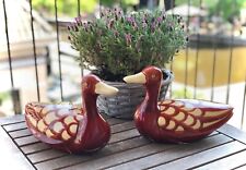 Vintage Mario Bellini Italian Pottery set of 2 lovely large Ducks,collectable picture