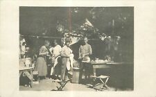 Postcard RPPC C-1910 Outdoor life Tent camp breakfast clean up 23-6341 picture