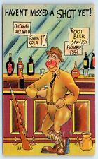 Postcard WW2 Military Comic Haven't Missed a Shot Yet drinking bar A9 G103 picture