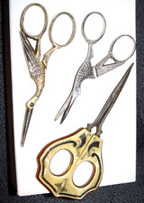 Lot Vtg Fancy Embroidery Scissors Gold Crane Germany 4