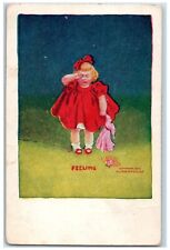 c1910's Little Girl Crying Broken Doll Ullman Lewisburg PA Antique Postcard picture