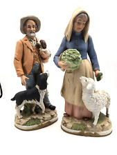 Retired Vintage Homco Old Sheep Farmer with Dog and Wife with Sheep Farmhouse picture