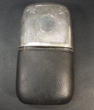 Antique James Dixon & Son Silver,leather,Glass Flask 714-c.1880s-Rare picture