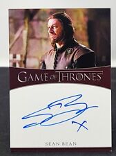 SEAN BEAN Signed 2019 Rittenhouse Game of Thrones Trading Card Eddard Ned Stark picture