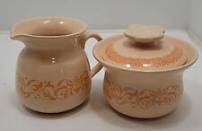 Vintage Franciscan Gingersnap Cream & Sugar w/ Lid Earthenware picture