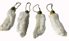 4 NATURAL COLOR LUCKY  RABBIT FOOT KEY CHAIN real rabbits feet authentic BULK picture
