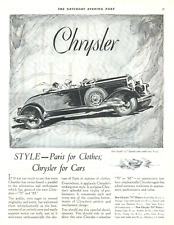 1928 CHRYSLER 75 ROADSTER  Motor Car antique print ad automobile rumble seat picture