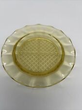 Vtg Round Yellow Amber Ashtray Glass Mid Century 4” MCM picture