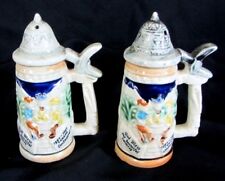 BEER STEIN SALT AND PEPPER SHAKERS--1867-1967 CANADA CONFEDERATION--4 1/2