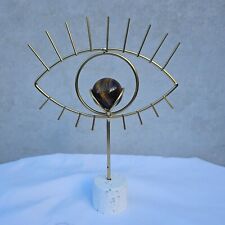 Evil Eye Crystal Sphere Stand with Yellow Tiger Eye Sphere picture
