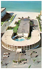 Sarasota FL The Triton Inn Lido Beach Aerial View 1970's Vintage Postcard-P2-8 picture