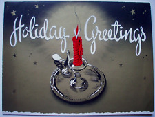 Candle aglow embossed vintage Christmas greeting card *II2 picture