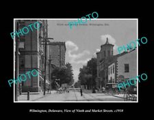 OLD LARGE HISTORIC PHOTO WILMINGTON DELAWARE VIEW OF MARKET & 9th ST c1910 picture